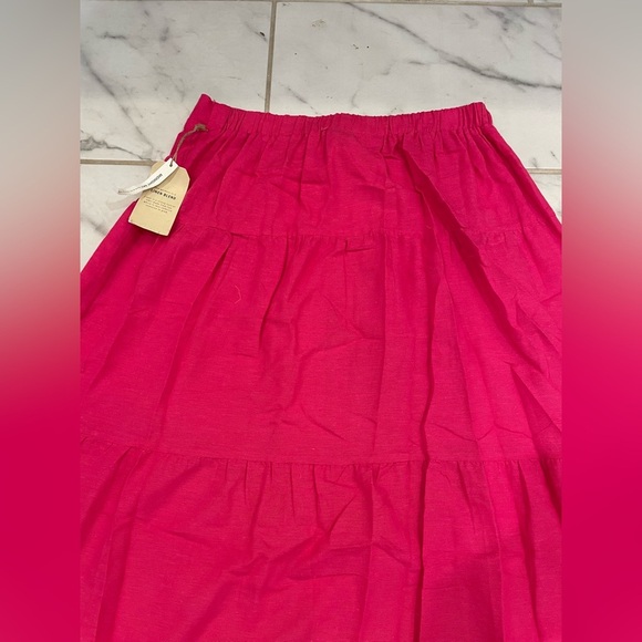 Anthropologie Midnight Sky Barbiecore Pink Tiered Boho Maxi Skirt XL NWT Retro - Picture 11 of 14